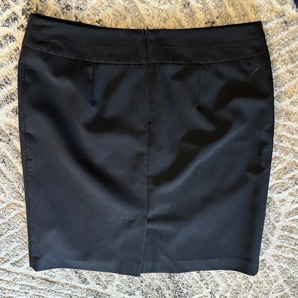 George Black Short Pencil Skirt Women Size 12 Pleated - Picture 3 of 11